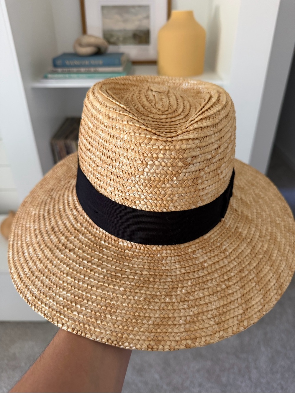 Brixton Joanna Natural Straw Fedora with Black Band